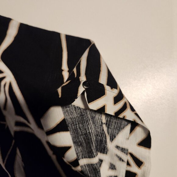 Cubavera Hawaiian Shirt Button Up Rayon Bamboo Palms Black Mens Medium NEW NWOT - Picture 4 of 11